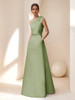 Robe de mariée pour mère de la mariée décolleté sans manches ligne A ceinture longueur au sol robes dinvitées pour mariage