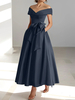 Robe de mariée pour mère épaules dénudées sans manches ligne a robes dinvitées de mariage