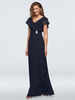 Robe de mariée pour mère V-Col Sans manches A-Line Plissionné Robe d\