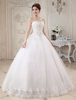 Robe de mariée princesse 2021 avec traîne 1 m bustier sans bretelles en dentelle tissu de satin ivoire