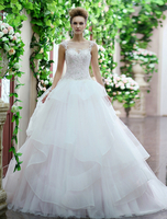 Robe de mariée princesse bustier en tulle robe de mariée paillettes dos nu chapelle traîne