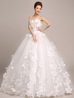 Robe de mariée princesse bustier en tulle robe de mariée strass perles fleur avec traîne rouge