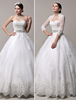 Robe de mariée princesse bustier perle strass robe de mariée dentelle avec boléro manche longue