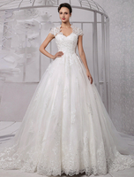 Robe de mariée princesse dentelle robe de mariée simple avec traîne