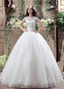 Robe de mariée princesse dentelle robe de mariée V col dos nu avec paillettes strass