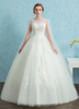 Robe de mariée princesse dentelle Watteau Train robe de mariée perles Illusion Keyhole