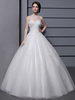 Robe de mariée princesse ivoire en tulle bustier décoré de perles au sol robe de mariage