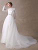 robe de mariée princesse princesse col roulé avec ceinture plissée en dentelle en tulle 60cm et doublure Avec traîne