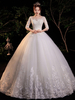 Robe de mariée princesse robe de mariage demi manhce à grande traîne laçage sur dos
