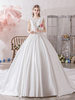 Robe de mariée princesse Silhouette Illusion décolleté sans manches taille naturelle cathédrale train robes de mariée