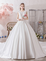 Robe de mariée princesse Silhouette Illusion décolleté sans manches taille naturelle cathédrale train robes de mariée