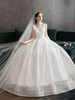 Robe de mariée princesse V col robe de mariée simple en dentelle tulle longueur plancher