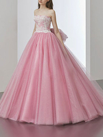 Robe de mariée rose robe de mariage bustier laçage sur dos à grande traîne