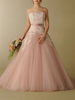 Robe de mariée rose robe de mariage bustier zip sur dos à grande traîne