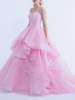 Robe de mariée rose robe de mariage bustier zip sur dos à grande traîne