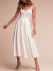 Robe de mariée simple à bretelle zip ou laçage sur dos jupe plissé robe de mariage