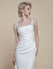 Robe de mariée simple à décolleté sans manches avec perles et sirène