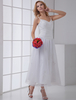 Robe de Mariée Simple 2021 Blanc A-Ligne Spaghetti Sangle Applique Organza Robe de Mariée