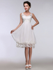 Robe de Mariée Simple 2021 Court Blanc Dentelle Chiffon Coeur Robe d