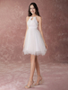 Robe de Mariée Simple 2021 Court Blanc Robe Petite Tulle A Ligne Cute Robe Homecoming