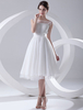 Robe de Mariée Simple 2021 Illusion Court Robe de Mariée Blanc Chiffon Robe de Mariée
