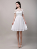 Robe de Mariée Simple 2021 Manches Courtes Dentelle Corsage Chiffon Réception Robe de Mariée