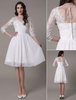 Robe de Mariée Simple 2022 Chiffon Col V Dentelle A Ligne Plissé Robe de Mariée Milanoo