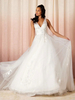 Robe de mariée simple A-ligne col en V sans manches robes de mariée en dentelle