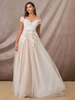 Robe de mariée simple A-ligne Illusion Décolleté Manches courtes Robes de mariée en dentelle
