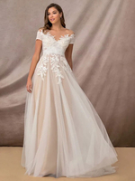 Robe de mariée simple A-ligne Illusion Décolleté Manches courtes Robes de mariée en dentelle