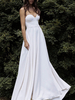 Robe de mariée simple A-ligne sans bretelles Boutons sans manches Robes de mariée