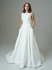 Robe de mariée simple A-Line Jewel Neck Robes de mariée sans manches
