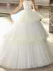 Robe de Mariée Simple Avec Train Princesse Sans Manche Robe de Mariage Robe Bouffante En Tulle