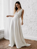 Robe de mariée simple blanche en chiffon dos nu en dentelle longeuur au sol Robe de mariage