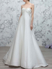 Robe de mariée simple blanche en tissu de satin sans bretelles sans manches en tissu de satin dos nu une ligne de robes de mariée