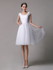 Robe de mariée simple blanche en tulle longueur au genou Robe de mariage