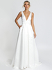 Robe de mariée simple blanche tissu satiné robe de mariée sans manches sans manches sans dos sans dos