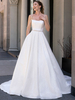 Robe de mariée simple bustier à bretelle dos nu zip sur dos