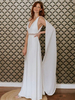 Robe de mariée simple col en V sans manchesrobes de mariage