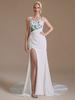Robe de mariée simple dentelle chérie cou sans manches dentelle sirène 50cm robes de mariée