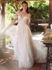 Robe de mariée simple dentelle chérie cou sans manches plissée A-ligne robes de mariée personnalisation gratuite