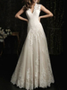 Robe de mariée simple dentelle dos nu col V manches sans manches en tulle robes de mariée tribunal train