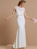 Robe de mariée simple en dentelle sirène Robe de mariée en deux pièces