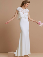 Robe de mariée simple en dentelle sirène Robe de mariée en deux pièces