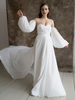 Robe de mariée simple en mousseline de soie col en cœur plissée ligne a robes de mariée