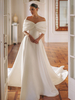Robe de mariée simple en polyester avec décolleté sans manches et nœuds robe de bal 50 cm