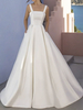 Robe de mariée Simple en tissu satiné sans bretelles plissée ligne a 60cm robes de mariée