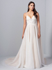 Robe de mariée simple ivoire une ligne col en V sans manches dos nu ceinture dentelle tulle longues robes de mariée
