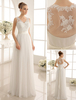 Robe de mariée simple Milanoo ivoire en dentelle jupe en tulle longueur au sol Robe de mariage