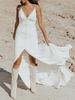Robe de mariée simple robe de mariage à bretelle décolleté à traîne